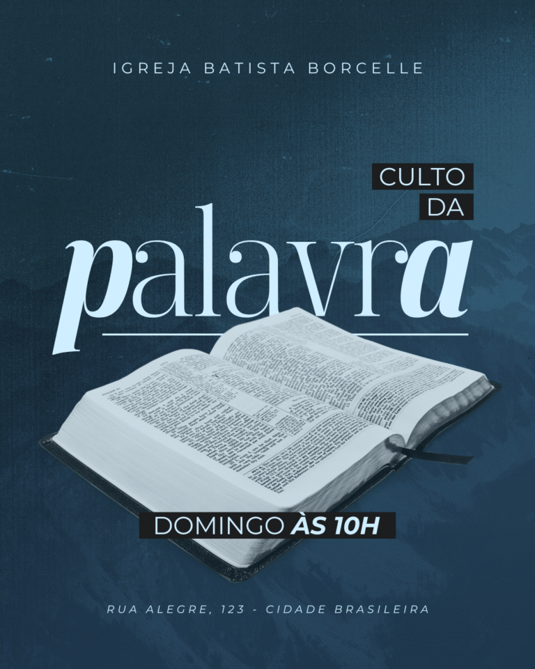 Post Instagram Culto da Palavra Bíblia Moderno Azul