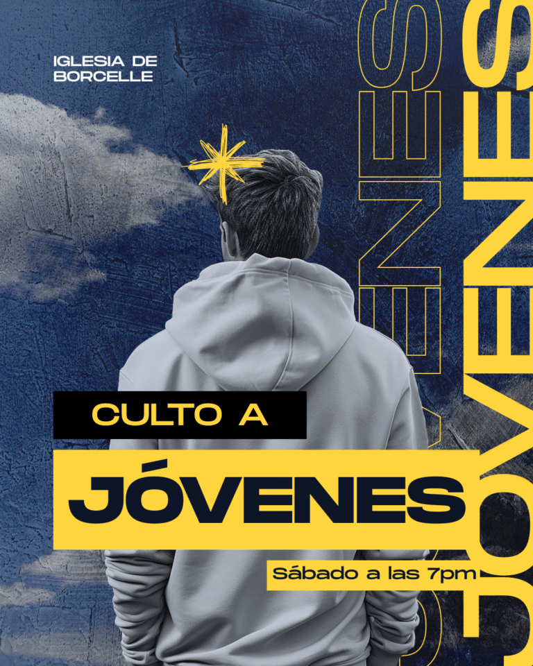 Post Instagram Culto de Jovens Encontro Moderno Azul e Amarelo